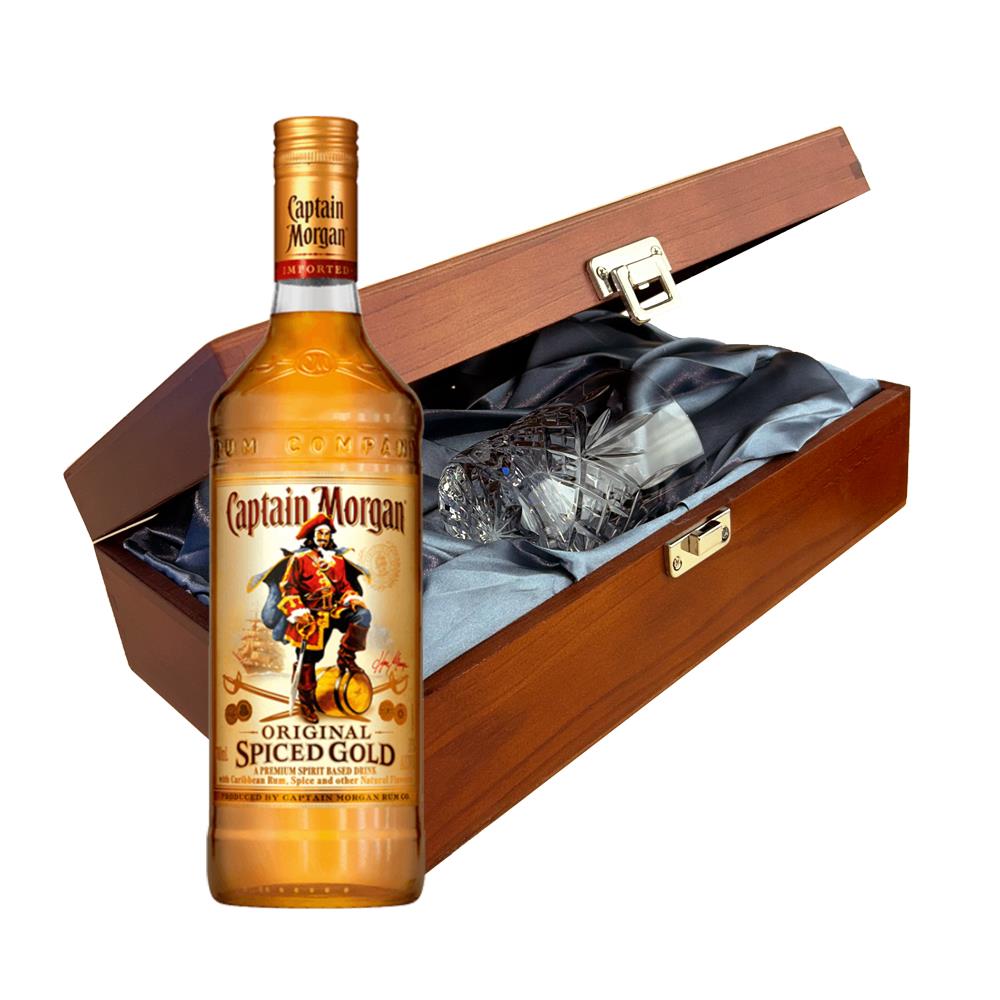 Captain Morgans Spiced Rum In Luxury Box With Royal Scot Glass